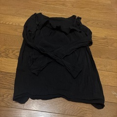 SHEIN DAZY 無地 フリルトリム フラウンススリーブ ブラウス 黒の画像