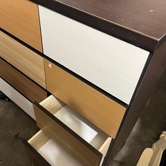 サンウッディ 4段 2列 カラフルチェスト シーモ 衣類 収納 ケース 整理タンス 箪笥 8杯 中古品 幅120 高さ93 現状品 ④の画像