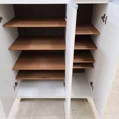 J1972【リユースのサカイ柏店】タンスのゲン　シューズボックス　ホワイトウォッシュ　クリーニング済み　参考価格36,999円の画像