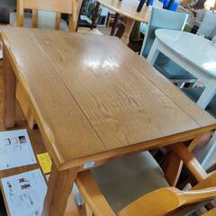 【愛品倶楽部柏店】上久商店 温調ファン式家具調コタツダイニング3点セット ヒーター新品交換済の画像