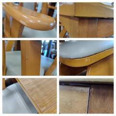 【愛品倶楽部柏店】上久商店 温調ファン式家具調コタツダイニング3点セット ヒーター新品交換済の画像