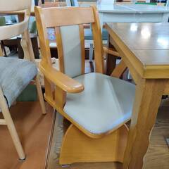 【愛品倶楽部柏店】上久商店 温調ファン式家具調コタツダイニング3点セット ヒーター新品交換済の画像