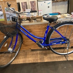 【SALE価格！防犯登録無料！前後タイヤ・後輪チューブ新品！】LEDオートライト　シングルギア　27インチ自転車　ブルーの画像
