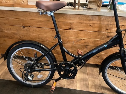 【SALE価格！防犯登録無料！チェーン新品！】6段変速　20インチ折りたたみ自転車　ブラック
