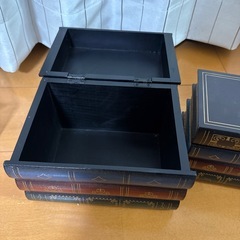 アンティーク本型小物入れ 収納2個セットの画像