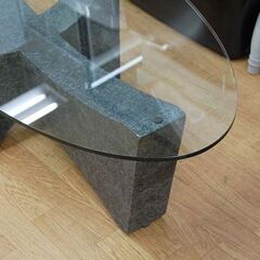 ハギワラデザインオフィス センターテーブル 幅130×奥55×高36cm TM-001 楕円 オーパル リビングテーブル ガラステーブル 札幌市 清田区 平岡の画像