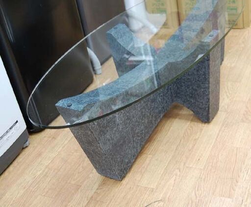 ハギワラデザインオフィス センターテーブル 幅130×奥55×高36cm TM-001 楕円 オーパル リビングテーブル ガラステーブル 札幌市 清田区 平岡