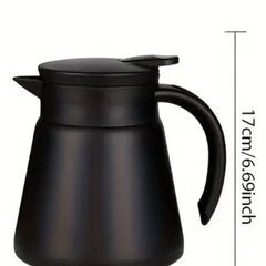 保温保冷ステンレス製ティーポット 800ml ブラックの画像