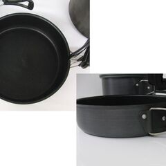 captainstag アルミクッカーセット Mサイズ 3-4人用 UH-4204 キャンプ アウトドア キャプテンスタッグ 鍋 フライパン 札幌 手稲の画像