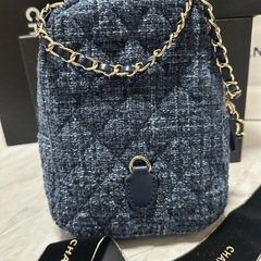 【未使用レベル】 ⭐︎メイクアップ　ネイビー ツイード ミニリュックの画像