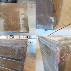 レトロ 木製 小引き出し ミニチェスト 小物収納 古道具　/TJ-2711 2Fの画像