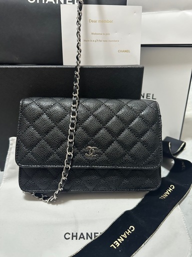 【極美品】⭐︎シルバーロゴチェーンキルティングショルダーウォレット