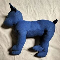 中古・デニムの犬　いぬ　わんちゃん　ぬいぐるみ　犬服用マネキンの画像