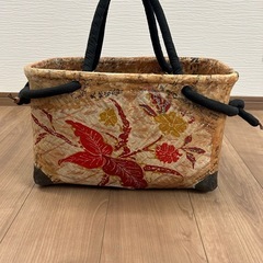 新品未使用　ハンドメイド　一閑張りバッグ　ジャパニーズアートバッグの画像