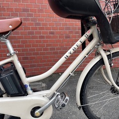BRIDGESTONE HYDEE II 電動アシスト自転車 チャイルドシート付3人乗り アイボリーの画像