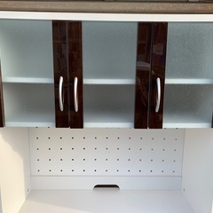 ★オシャレ★食器棚・キッチン収納・スライド収納付・高さ178cm×幅89.5cm×奥行き45cm※商品の詳しい状態等は現物にでご確認ください。の画像