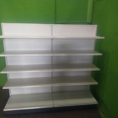 オカムラ製 H166cm×W90cm ２連結両面４段什器■陳列棚・システム什器■S-640の画像