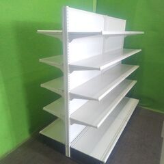 オカムラ製 H166cm×W90cm ２連結両面４段什器■陳列棚・システム什器■S-640の画像