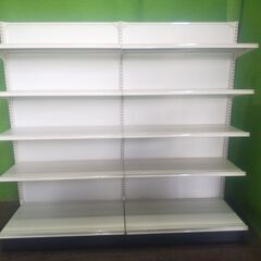 オカムラ製 H166cm×W90cm ２連結片面４段什器■陳列棚・システム什器■S-641の画像