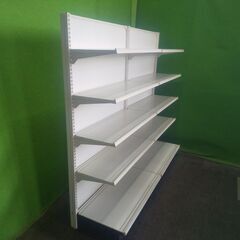 オカムラ製 H166cm×W90cm ２連結片面４段什器■陳列棚・システム什器■S-641の画像