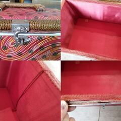 昭和レトロ ソーイングボックス メイクボックス 裁縫箱 小物入れ 小物収納　/TJ-2714 2Fの画像