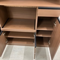 レンジボード3枚扉ナチュラル【トレファク堺福田店】の画像