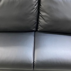 2.5人掛けソファ ブラック 合皮レザー シンプル 幅172cm 家具 札幌市白石区の画像