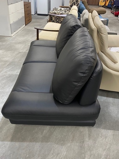 2.5人掛けソファ ブラック 合皮レザー シンプル 幅172cm 家具 札幌市白石区
