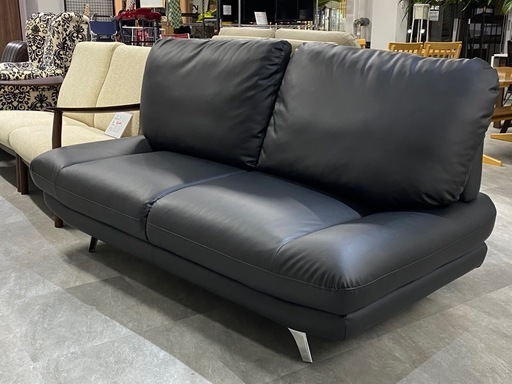 2.5人掛けソファ ブラック 合皮レザー シンプル 幅172cm 家具 札幌市白石区