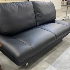 2.5人掛けソファ ブラック 合皮レザー シンプル 幅172cm 家具 札幌市白石区の画像