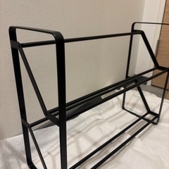 靴置き用棚　山崎実業　黒　金属製の画像
