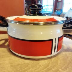 象印 ホーロー 両手鍋 レッドライン パピーシリーズ 琺瑯 /HJ-0588 2F北の画像