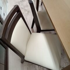 リユースのサカイ栃木店★ジモティ割あり★  ダイニングセット ベージュ W120×D78×H70 クリーニング済み TC12111の画像