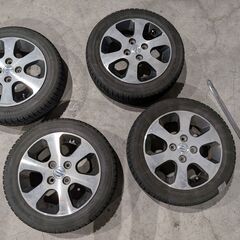 スタッドレスタイヤセット　ヨコハマ　2018年製　155/65R14　スズキホイール付きの画像