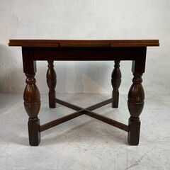 ◆🔶送料無料・設置無料有り🔶◆木製 伸長式ダイニングテーブル エクステンション クラシック 中古家具の画像