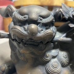 照雲　狛犬　真鍮製　の画像