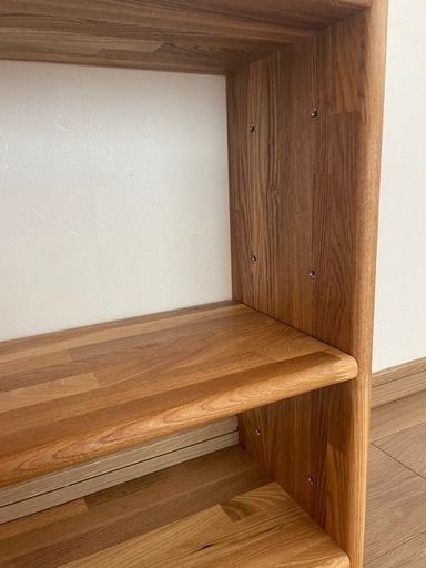 オープンシェルフオーク無垢可変棚オイルフィニッシュ (アンティーク