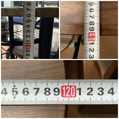 ★オシャレ★カウンターテーブル・イス セット・木目調・アイアン風・高さ87.5cm×幅120cm×奥行き40cmの画像