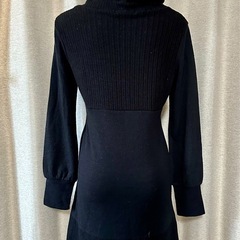 Palis 黒 ニット ワンピース ハイネック 長袖 ブラック ひざ丈の画像