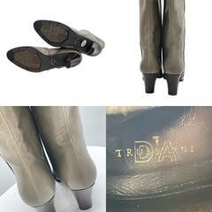 TRUSSARDI トラサルディ ブーツ レザー グレー レディース 24【古着】【中古】の画像