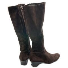 Ginza Yoshinoya 銀座よしのや ブーツ スウェード ブラウン レディース 23.5【古着】【中古】の画像