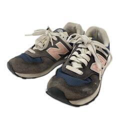 NEW BALANCE ニューバランス スニーカー スウェード グレー レディース 23.5【古着】【中古】の画像