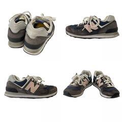 NEW BALANCE ニューバランス スニーカー スウェード グレー レディース 23.5【古着】【中古】の画像