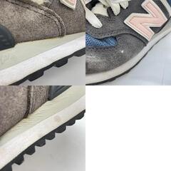 NEW BALANCE ニューバランス スニーカー スウェード グレー レディース 23.5【古着】【中古】の画像