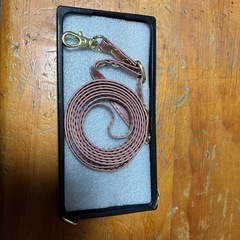 ピンク 合成皮革 スマホケース ショルダーストラップ付きの画像