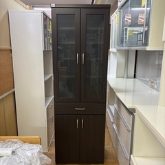 【ジャングル深井店】★2枚扉 食器棚 ブラウン キッチン家具 家具 堺市 深井 【FU3150】の画像