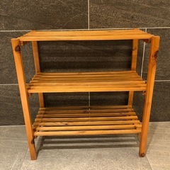 天然木 シューズラック 3段 オープンラック ガーデンラック 棚 シェルフ フラワースタンド 花台 ウッドラック ガーデニング 木製 玄関収納の画像