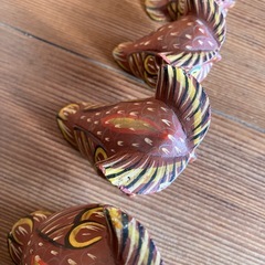 フクロウ 置物 木彫 5体セット 縁起物　高さ約8.5〜3㎝の画像