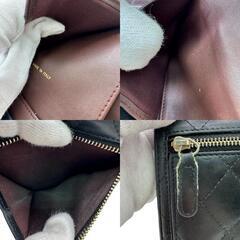 シャネル CHANEL 三つ折り財布 マトラッセ コンパクト財布 ブラックの画像