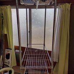 観音寺 メタルシェルフ スチールラック 大型  ハンガー 洋服 １７８ｘ９１ｘ４６ｃｍ  屋内使用 中古品の画像